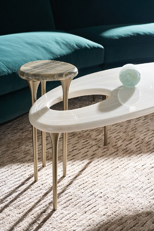 Oval Marble Modern Coffee Table | Caracole Resonance | Oroa.com