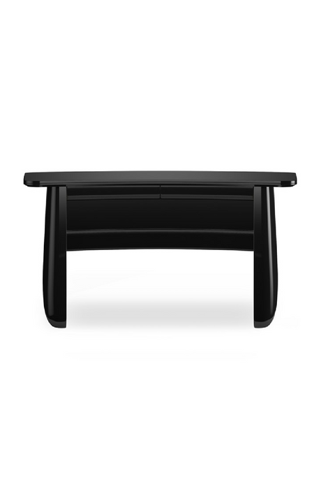 Black Glass 2-Drawer Desk | Caracole Cabochon | Oroa.com