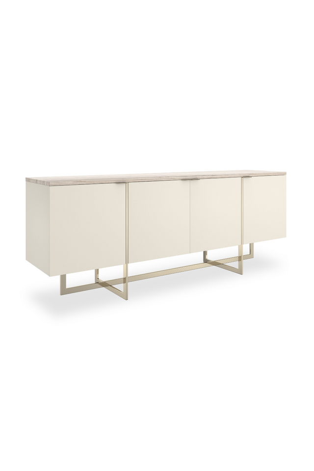 Mirror-Polished 4-Door Media Cabinet | Caracole Wish You Were Here | Oroa.com