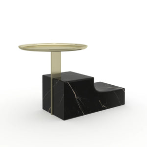 Black Marble Base Nightstand | Caracole Overlap | Oroa.com