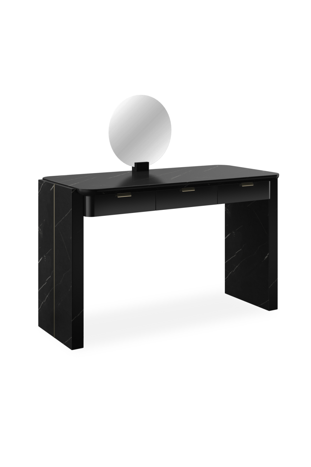   Black 3-Drawer Vanity Desk | Oroa.com