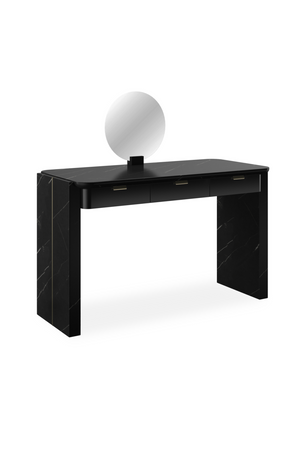   Black 3-Drawer Vanity Desk | Oroa.com