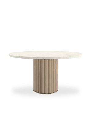 Round Cream Travertine Dining Table | Caracole Rhythm | Oroa.com