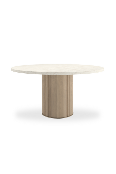 Round Cream Travertine Dining Table | Caracole Rhythm | Oroa.com