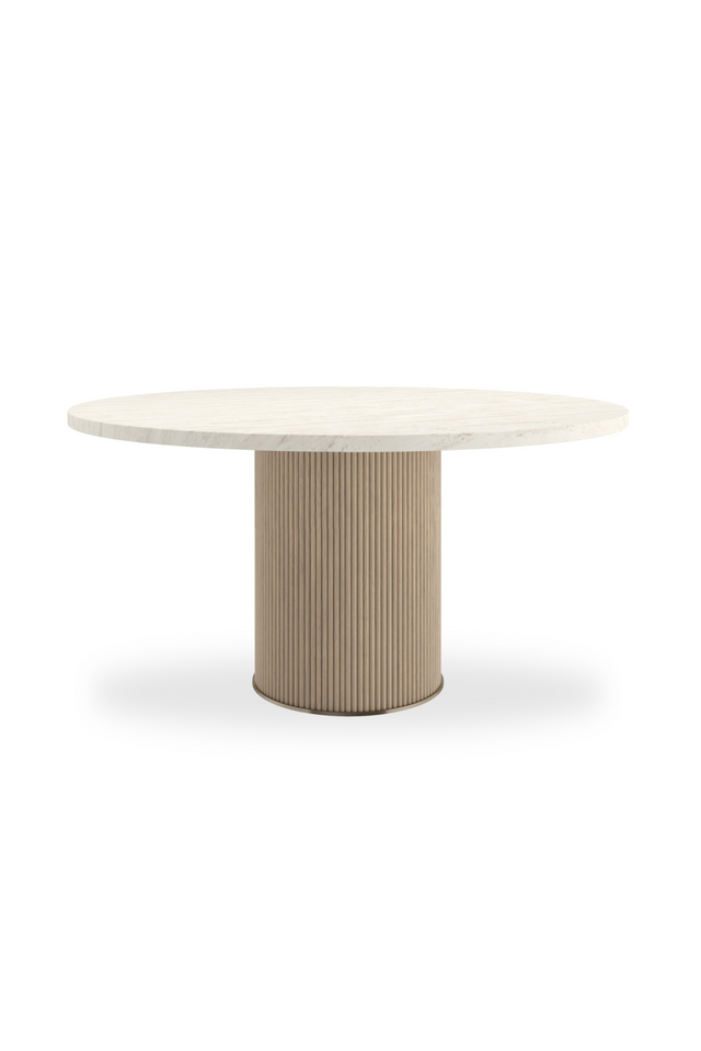 Round Cream Travertine Dining Table | Caracole Rhythm | Oroa.com