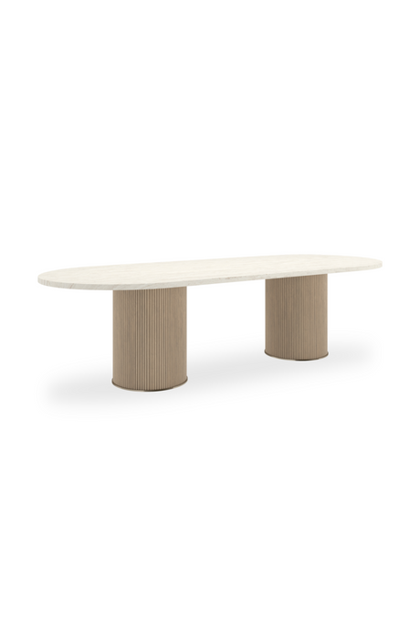Oval Cream Travertine Dining Table | Caracole Rhythm | Oroa.com