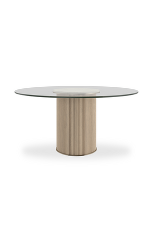 Clear Glass Round Dining Table | Caracole Rhythm | Oroa.com