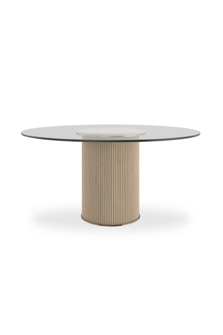 Clear Glass Round Dining Table | Caracole Rhythm | Oroa.com