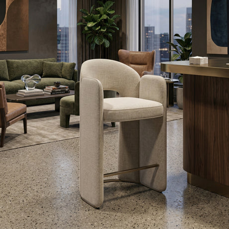   White Velvet Counter Stool | Oroa.com