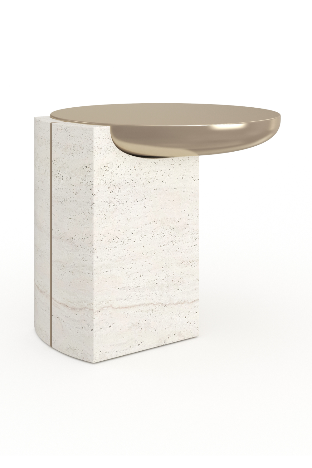 Travertine Base Side Table | Caracole Overlap | Oroa.com