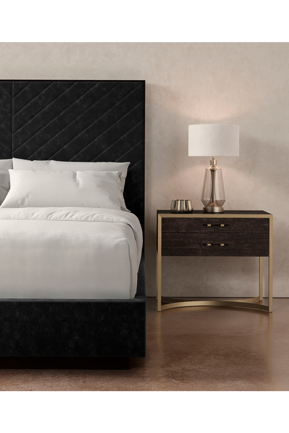 Black Channel-Tufted Bed | Caracole Meet U In The Middle | Oroa.com