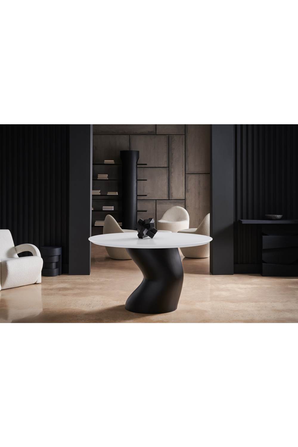 Wavy Black Base Dining Table | Caracole Jose | Oroa.com