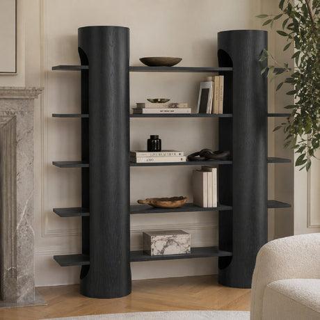   Modern furniture - Black Wooden 5-Shelf Bookcase - www.oroa.com | Oroa.com