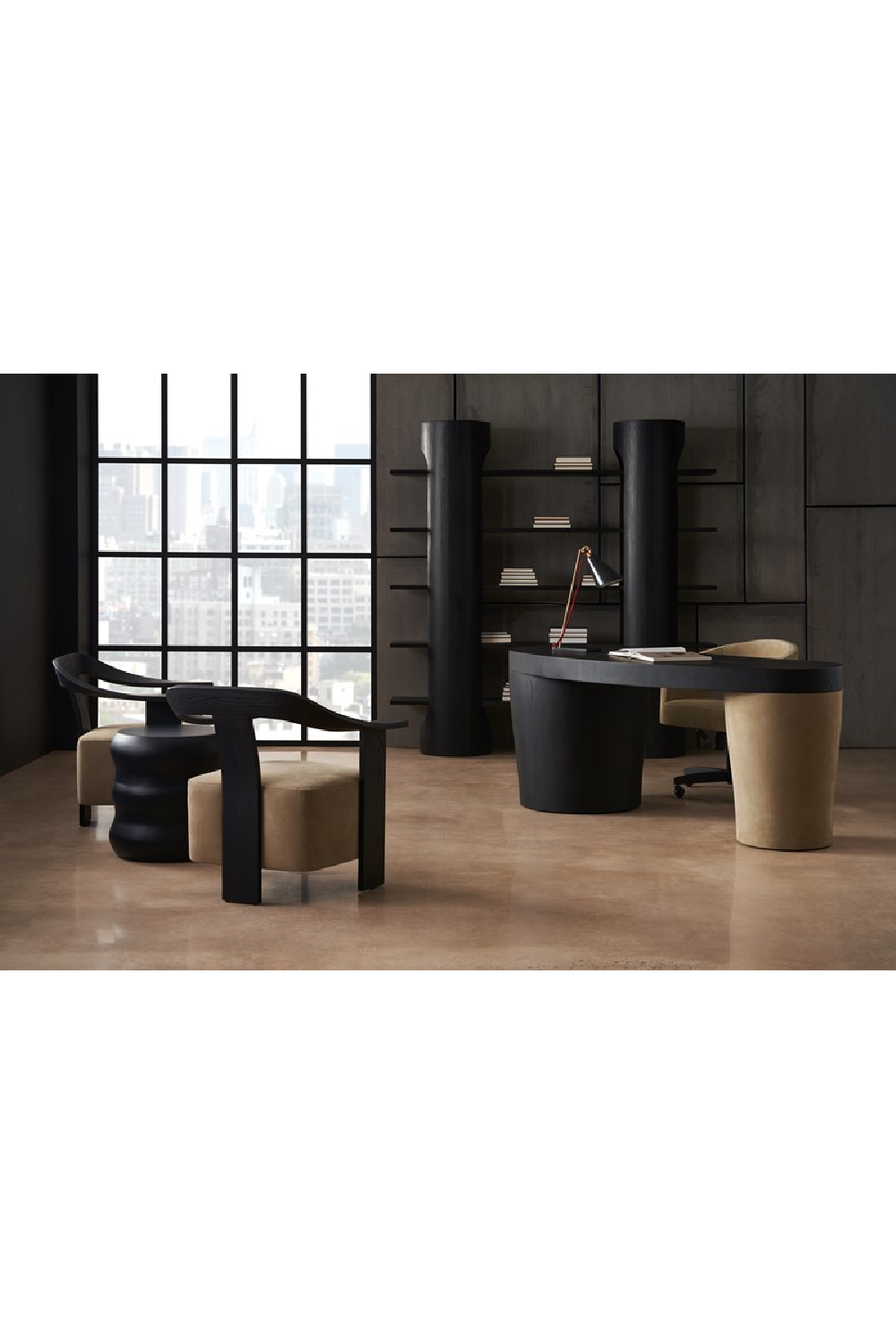 Black Wavy Side Table | Caracole Ama | Oroa.com