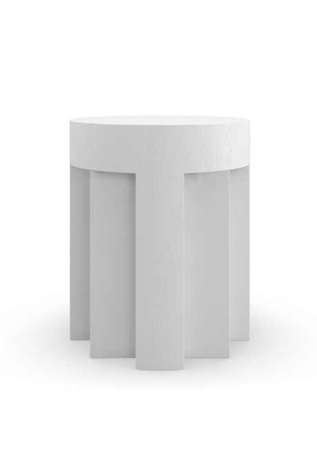 White Faceted Side Table | Caracole Eli | Oroa.com