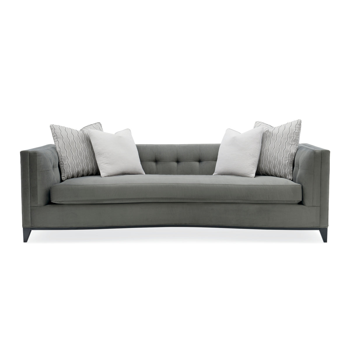  Gray Velvet Tufted Sofa | Oroa.com