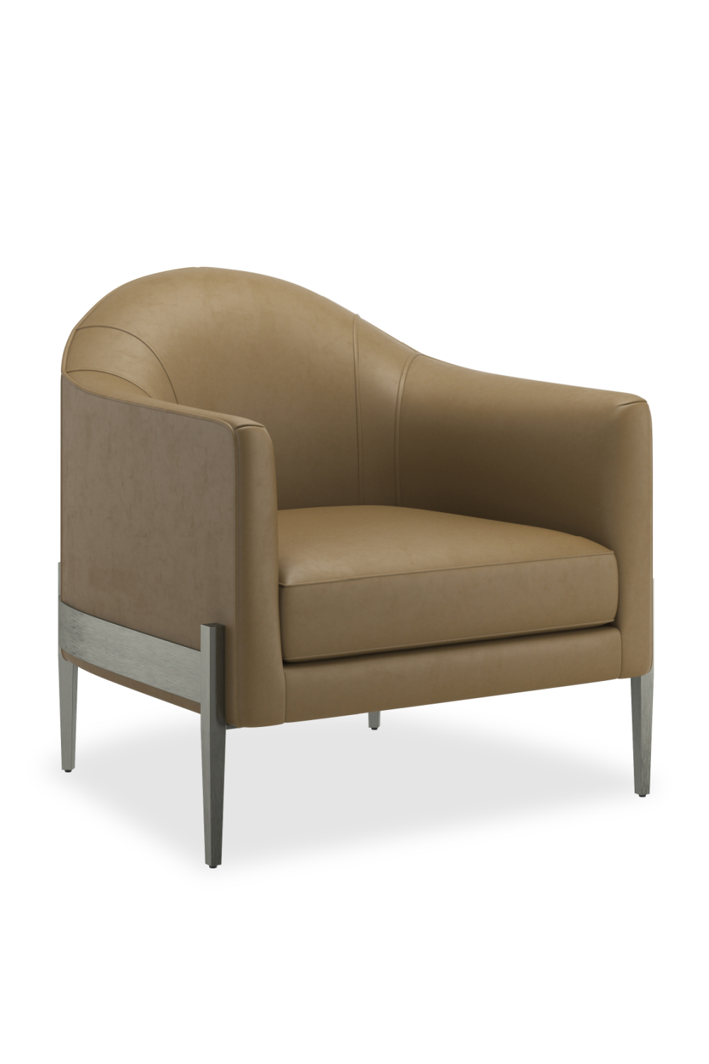   Brown Leather Accent Chair | Oroa.com
