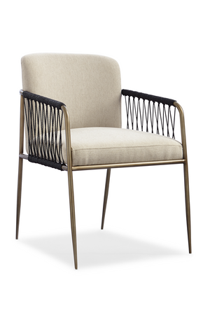 Black Cord Detail Dining Armchair | Caracole Remix | Oroa.com