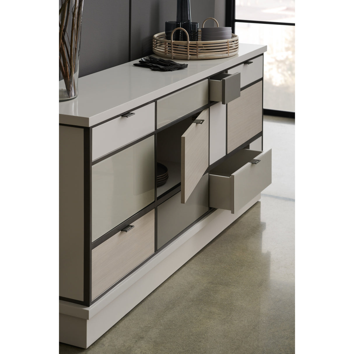   Checkerboard Glass 8-Drawer Sideboard | Oroa.com