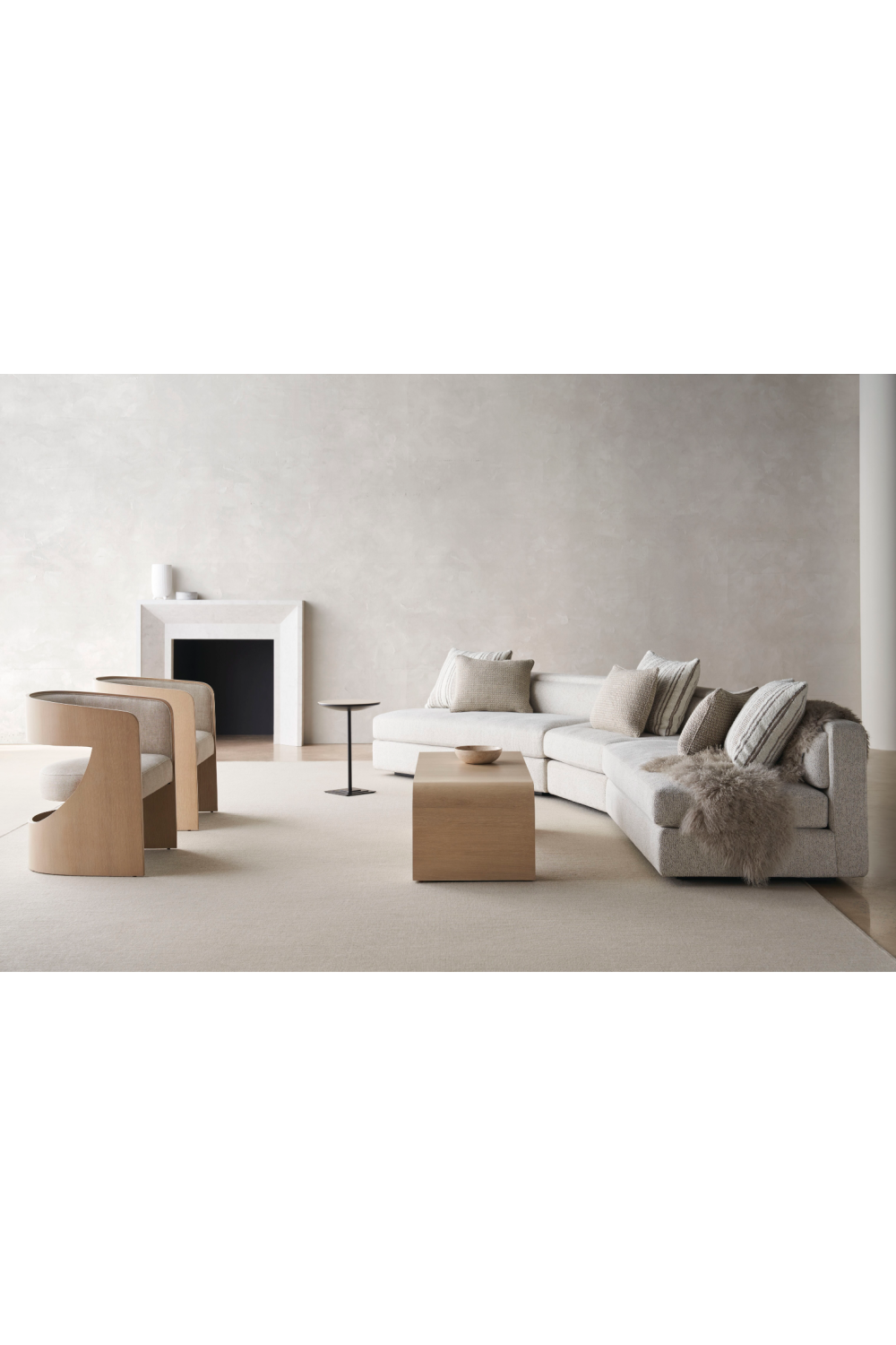Cream Minimalist Sectional Sofa | Caracole Unity | Oroa.com