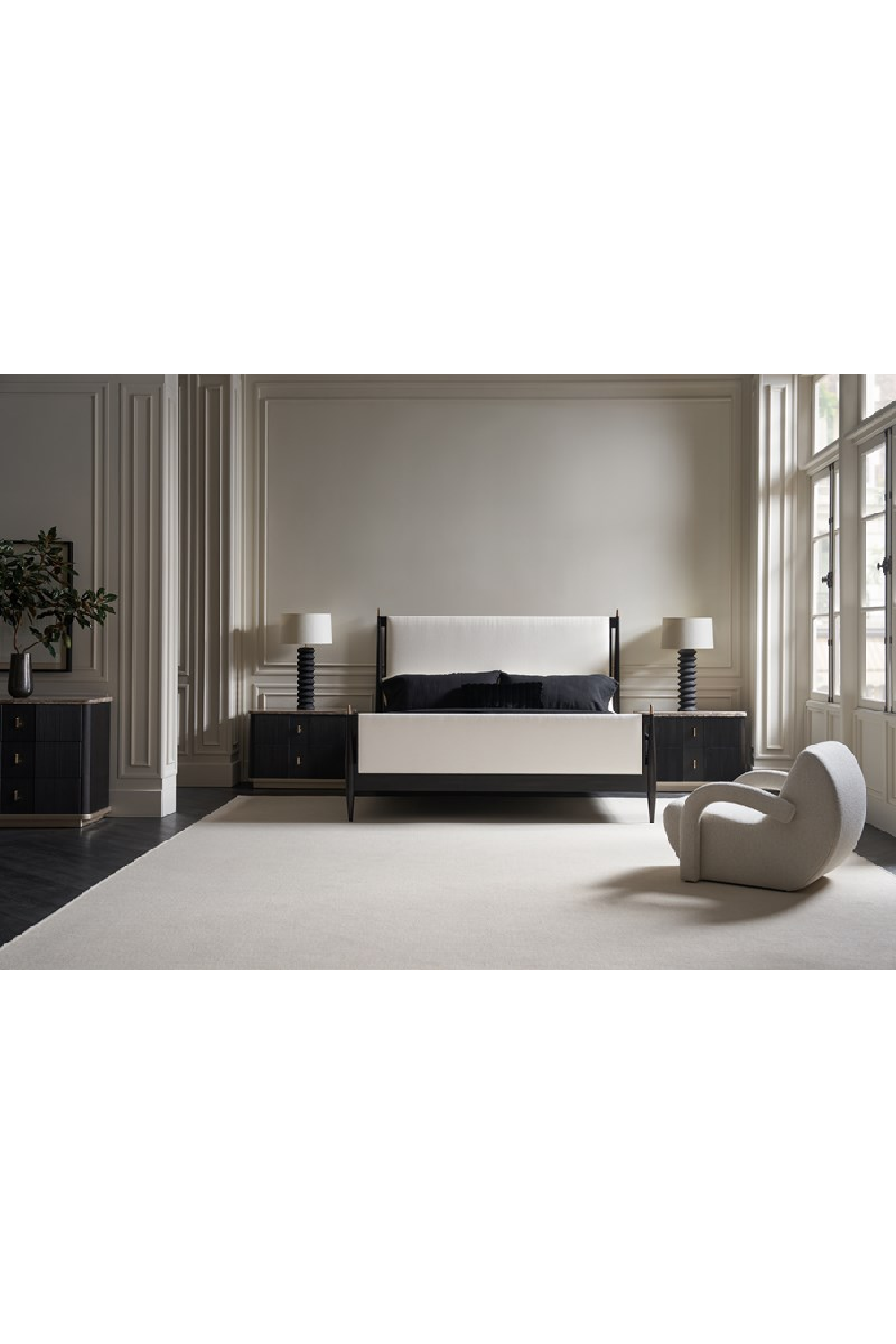 Ivory Bouclé Bed | Caracole Rhythm | Oroa.com