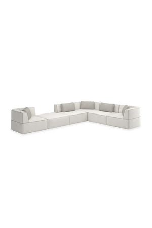 White Welted Sectional Sofa | Caracole Marbella | Oroa.com
