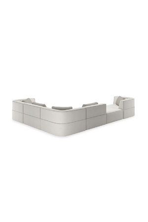 White Welted Sectional Sofa | Caracole Marbella | Oroa.com