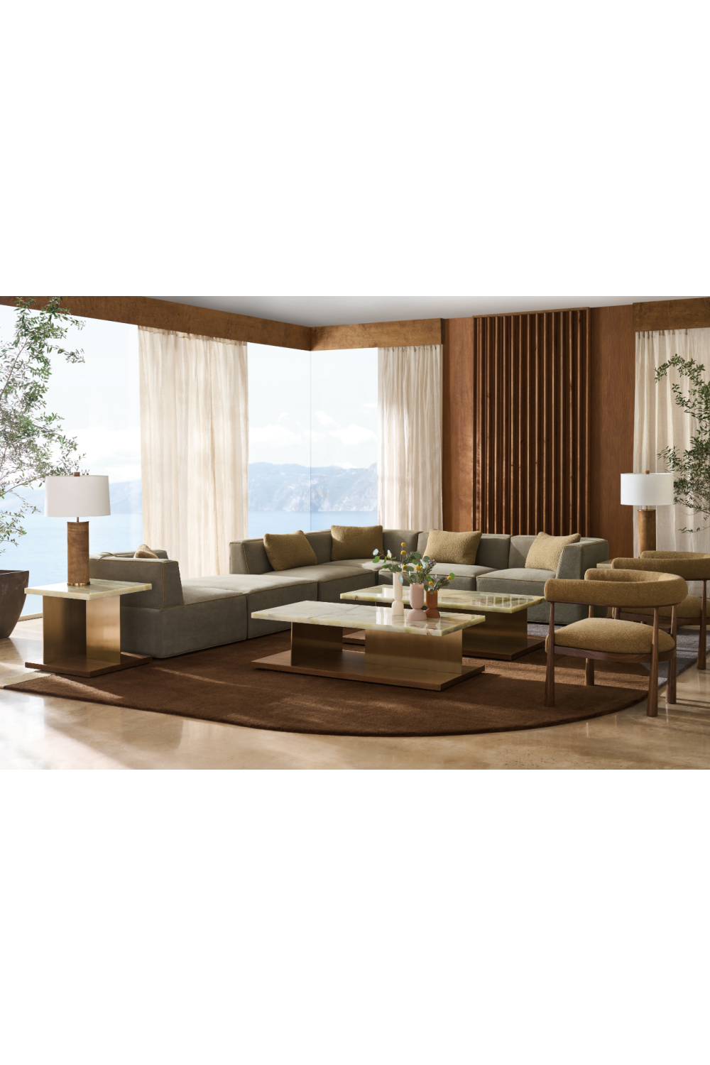 Stone Top End Table | Caracole Cape Verde | Oroa.com