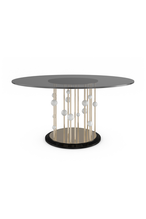 Round Gray Glass Dining Table | Caracole Orbit | Oroa.com