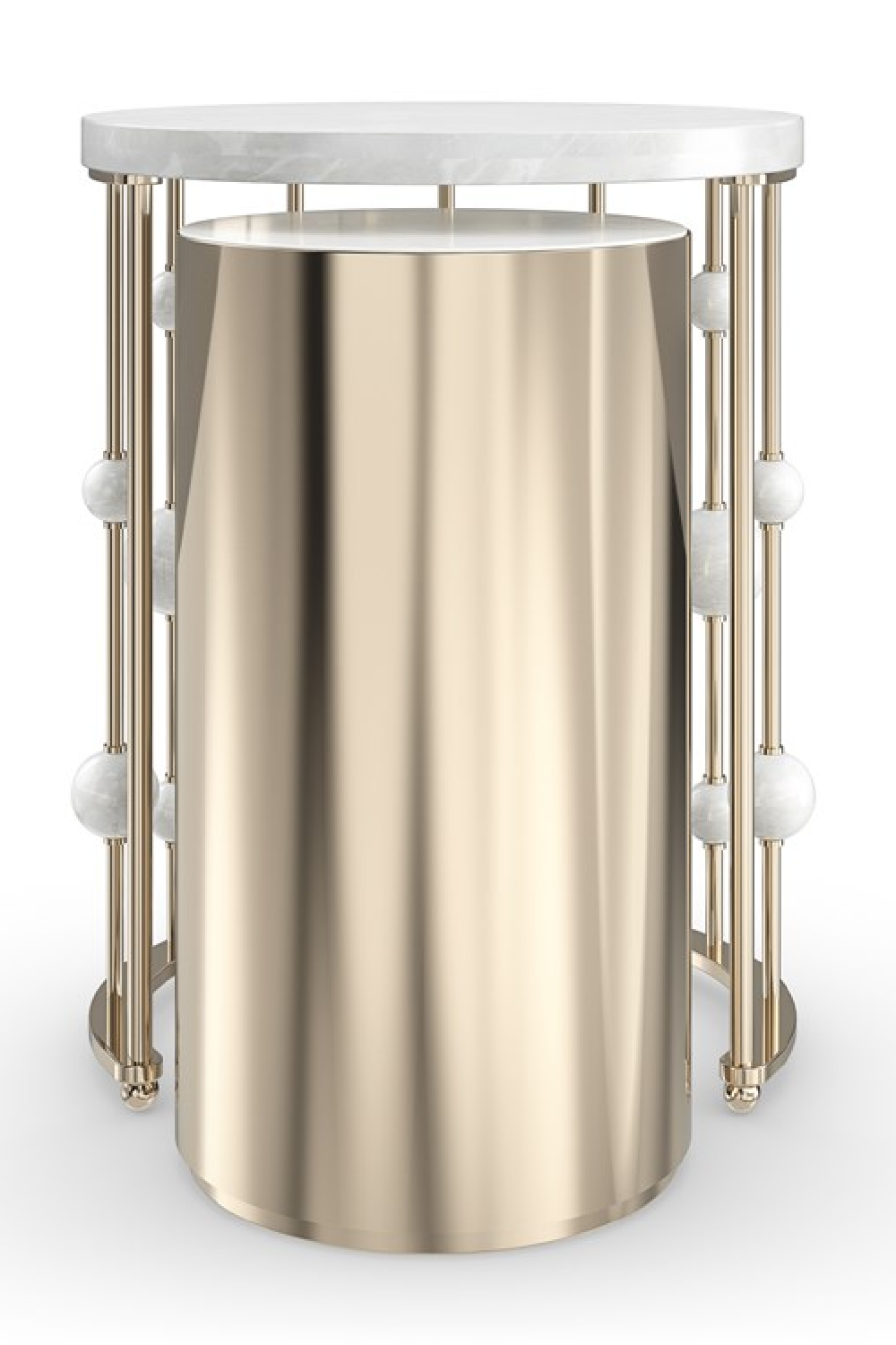White Marble Nesting Accent Table | Caracole Orbit | Oroa.com