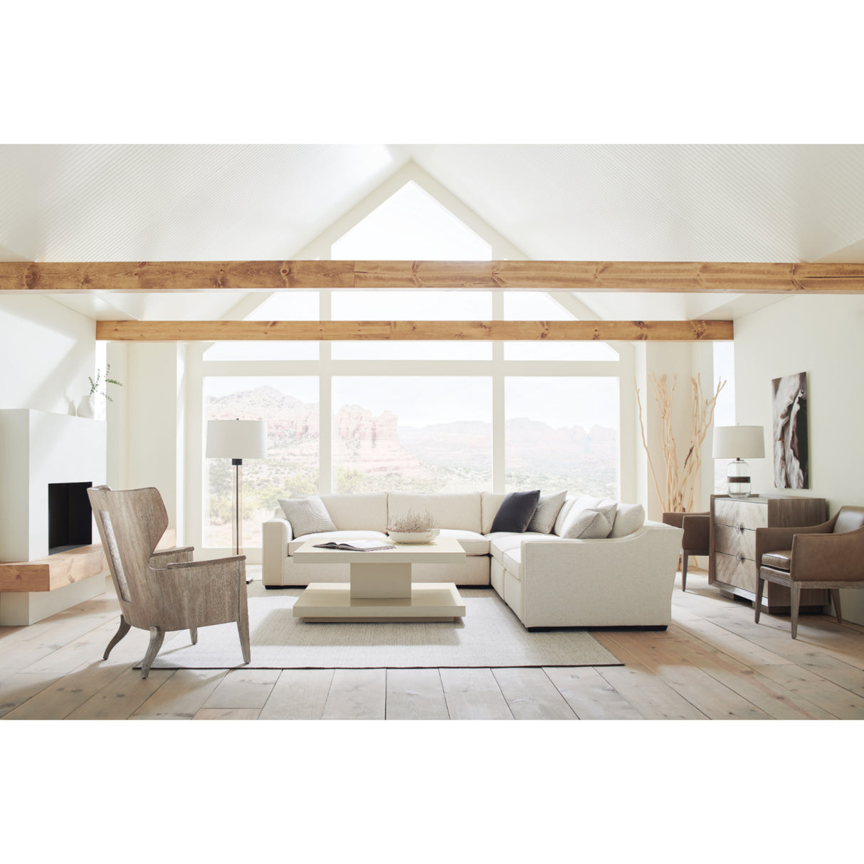   Cream Left-Armed Sectional Chair | Oroa.com