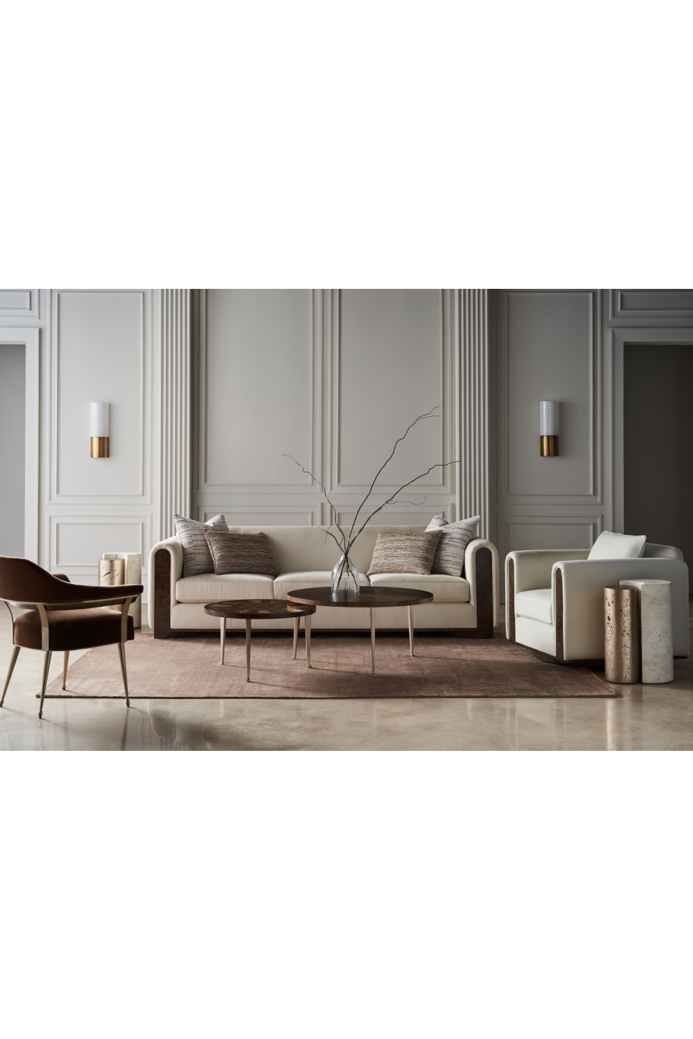 Cream Velvet Sofa | Caracole Dimitri | Oroa.com