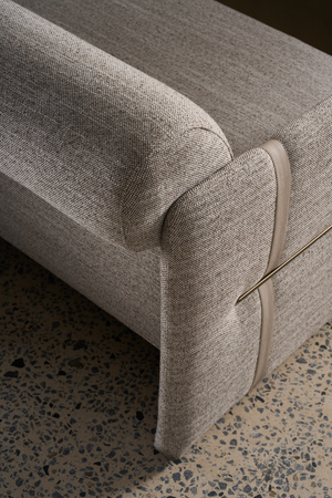 Taupe Leather Strapped Sofa | Caracole Cigar Club | Oroa.com