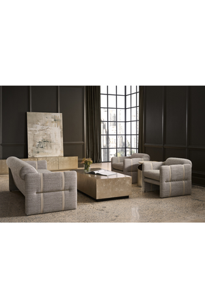 Taupe Leather Strapped Sofa | Caracole Cigar Club | Oroa.com