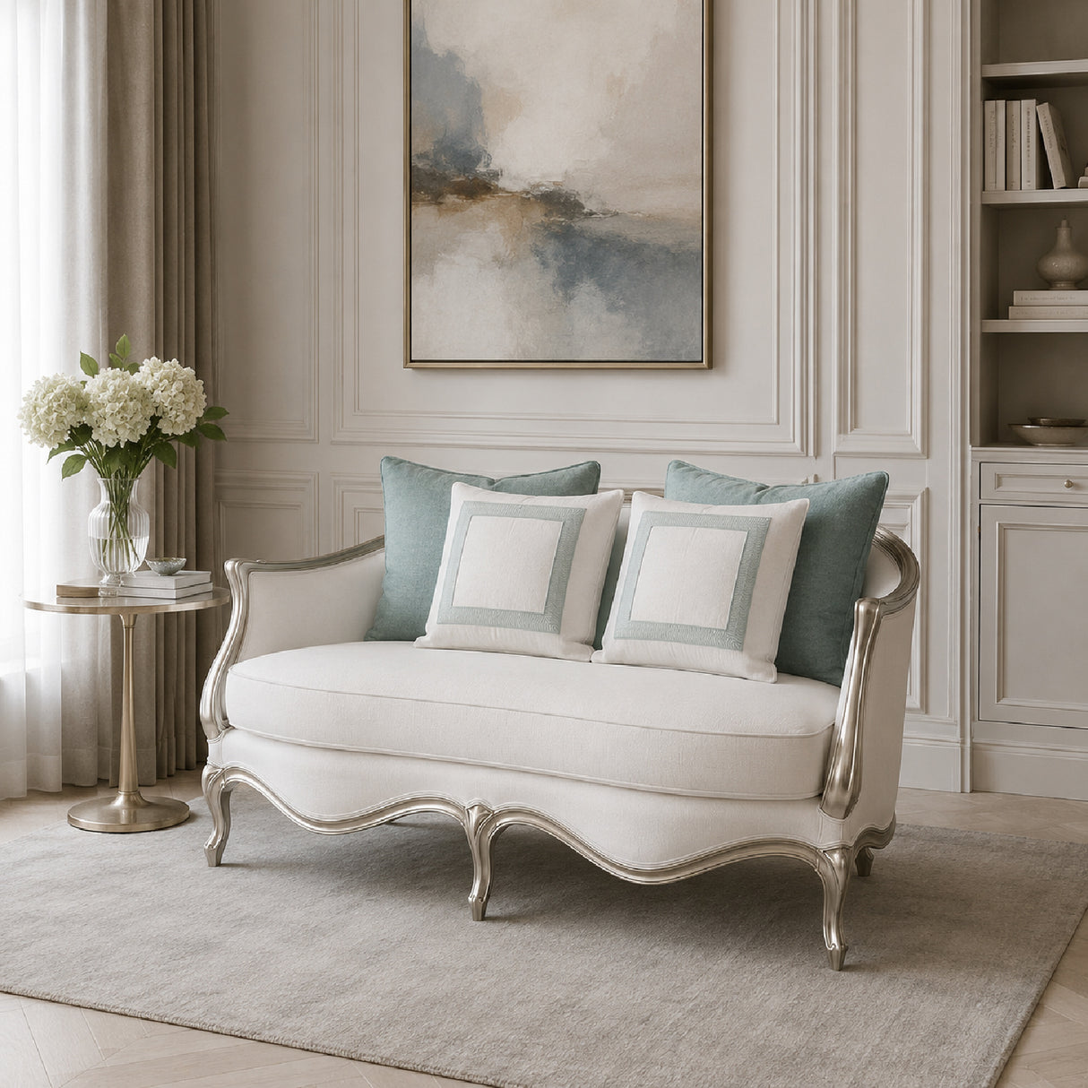   Silver-Framed Loveseat | Oroa.com
