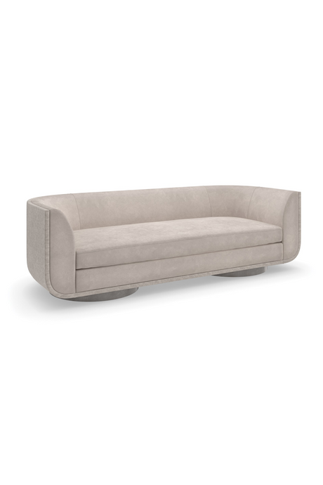 Taupe Velvet Curved Sofa | Caracole Clipper | Oroa.com