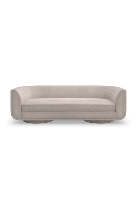 Taupe Velvet Curved Sofa | Caracole Clipper | Oroa.com