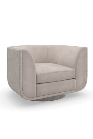 Taupe Velvet Swivel Lounge Chair | Caracole Clipper | Oroa.com