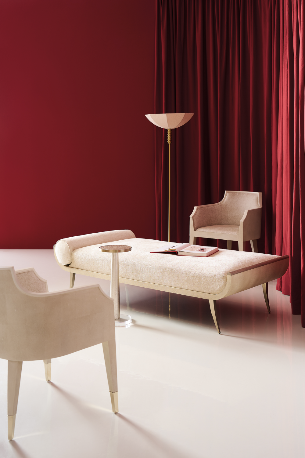 Cream Velvet Chaise | Caracole Nice | Oroa.com