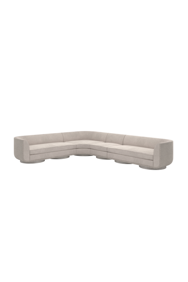 Taupe Velvet 4-Piece Sectional Sofa | Caracole Clipper | Oroa.com