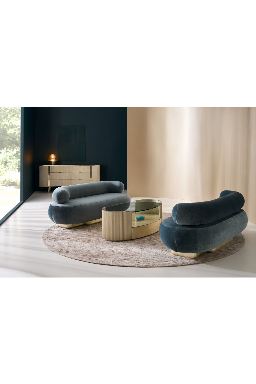 Bean-Shaped Velvet Sofa | Caracole Lagoon | Oroa.com