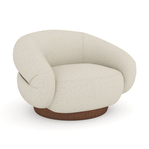   White Boucle Swivel Chair | Oroa.com