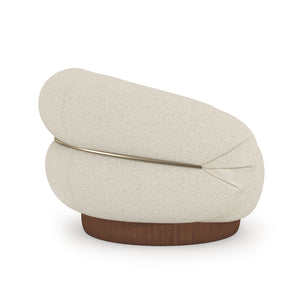   White Boucle Swivel Chair | Oroa.com