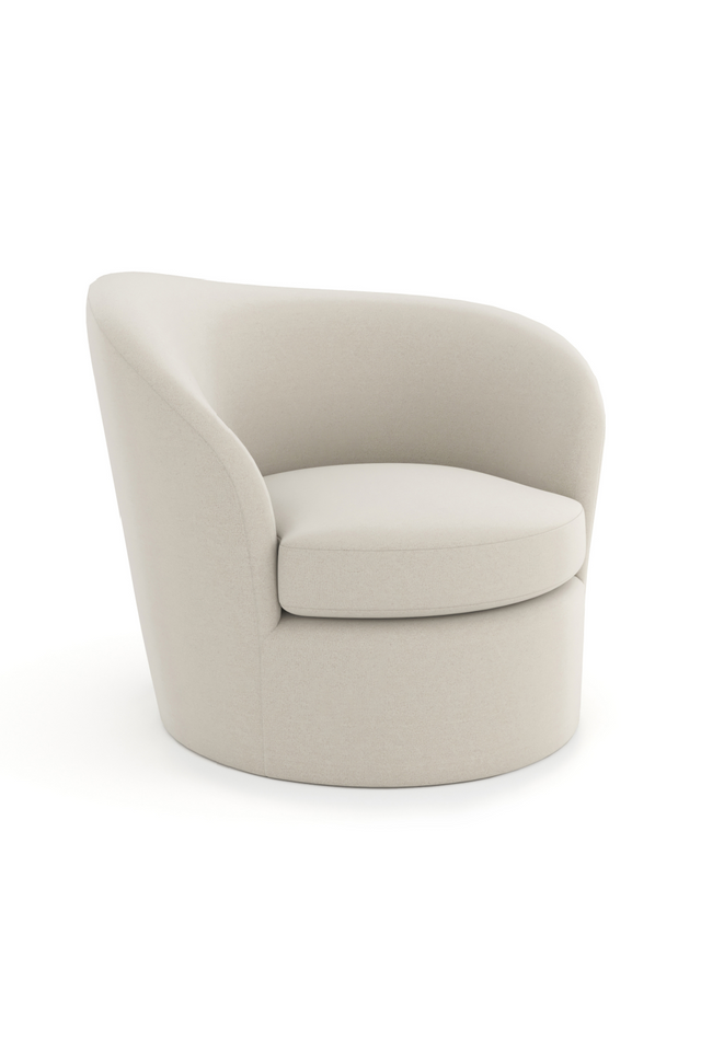 Wavy Back Wool Swivel Chair | Caracole Quasi | Oroa.com