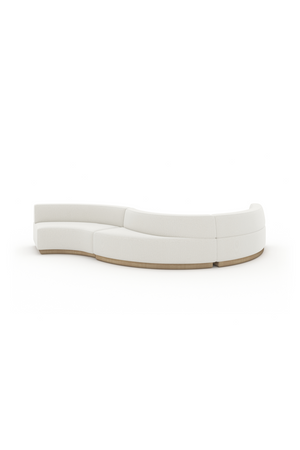 White Curved Armless Loveseat | Caracole Crescent | Oroa.com