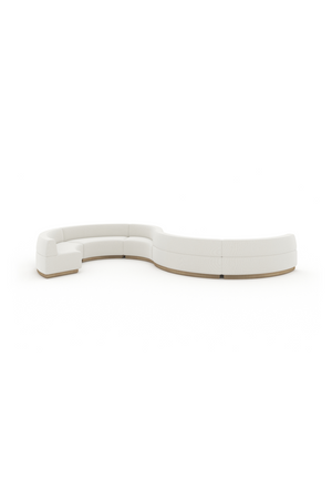 White Curved Armless Loveseat | Caracole Crescent | Oroa.com