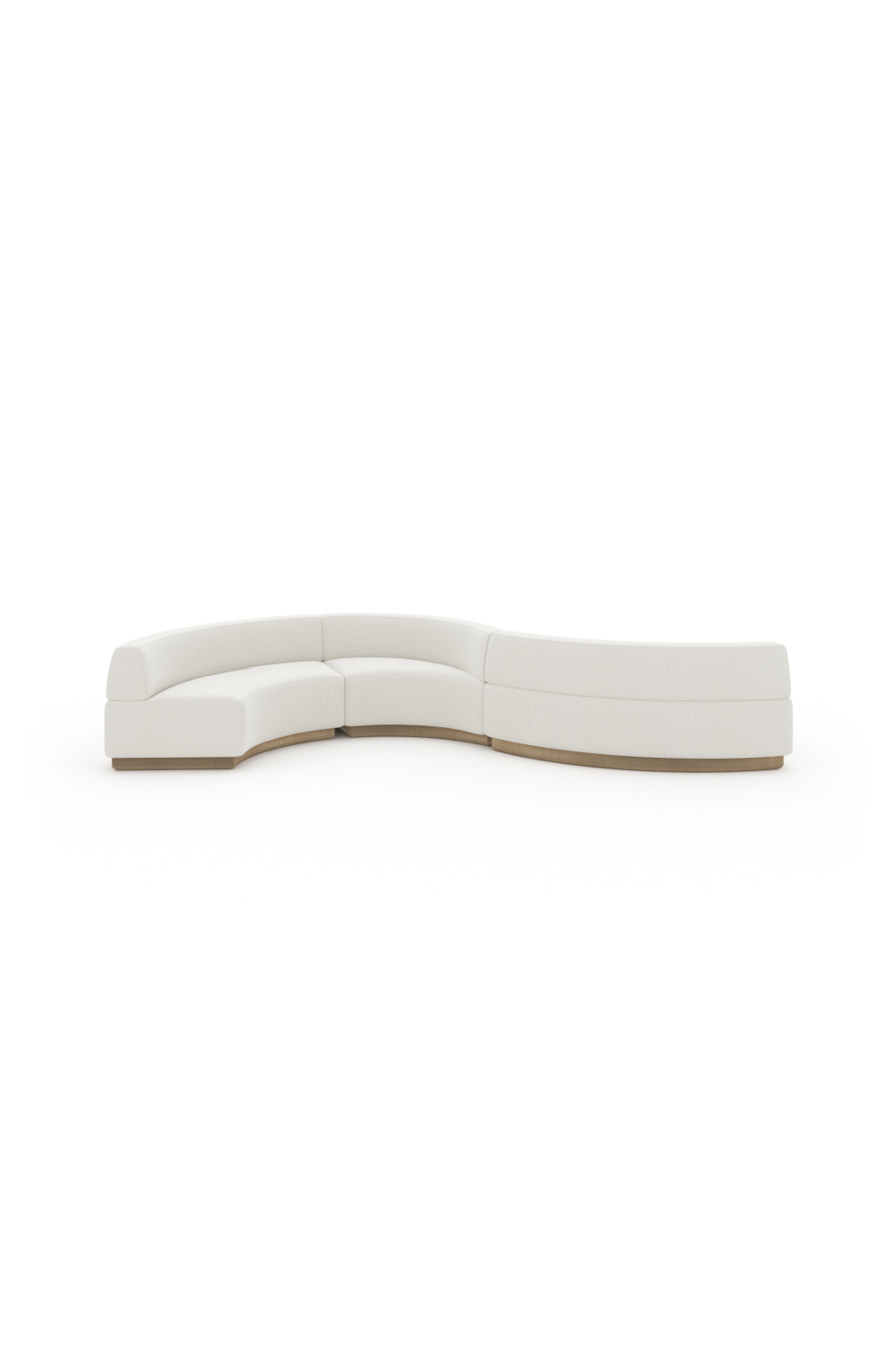 White Curved Armless Loveseat | Caracole Crescent | Oroa.com