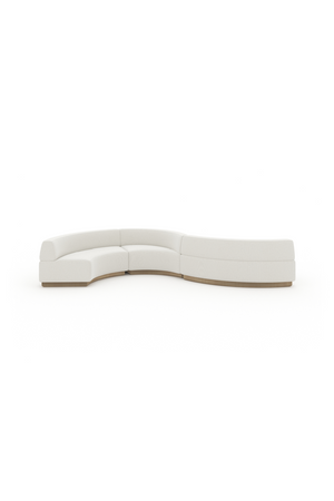 White Curved Armless Loveseat | Caracole Crescent | Oroa.com