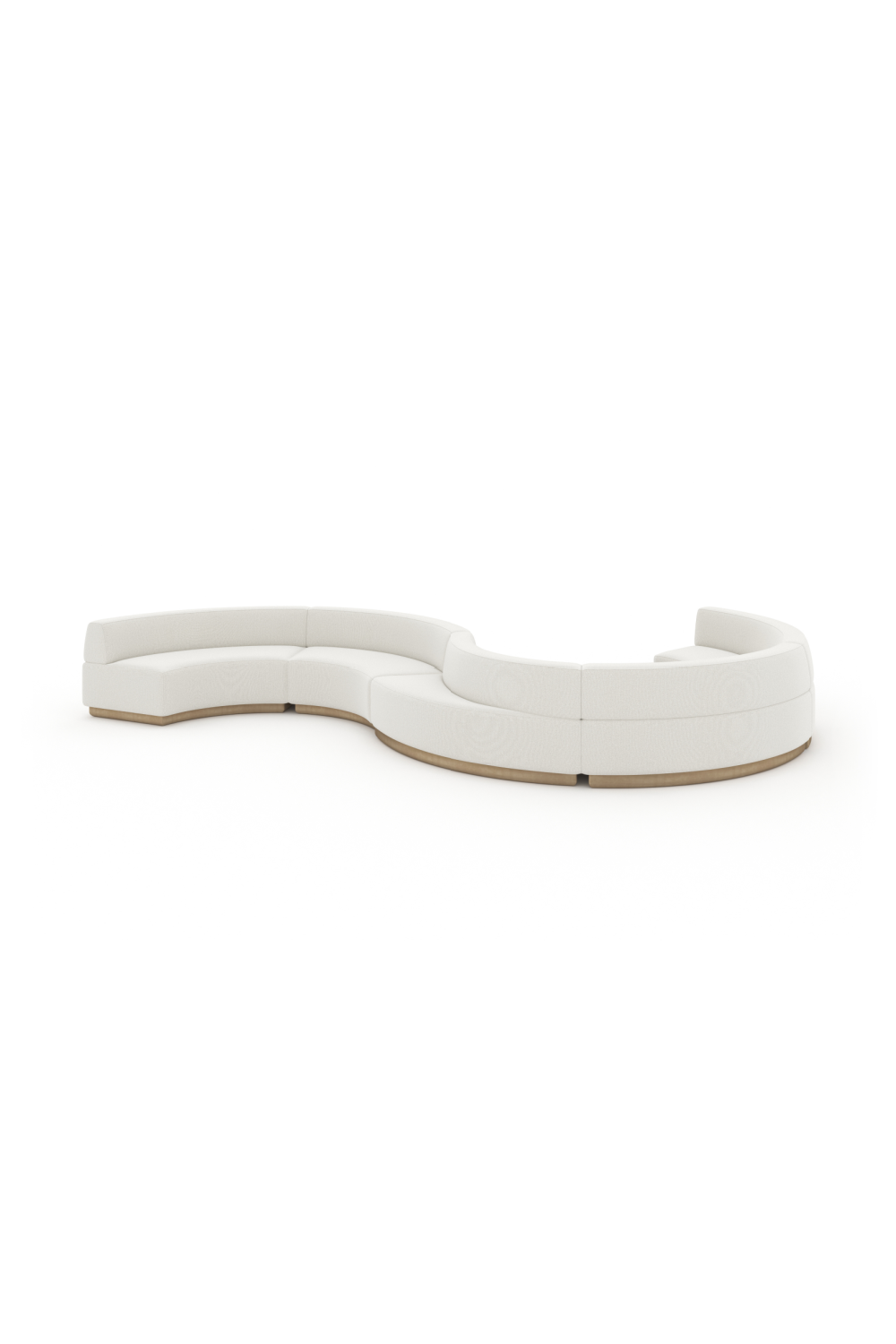 White Curved Armless Loveseat | Caracole Crescent | Oroa.com