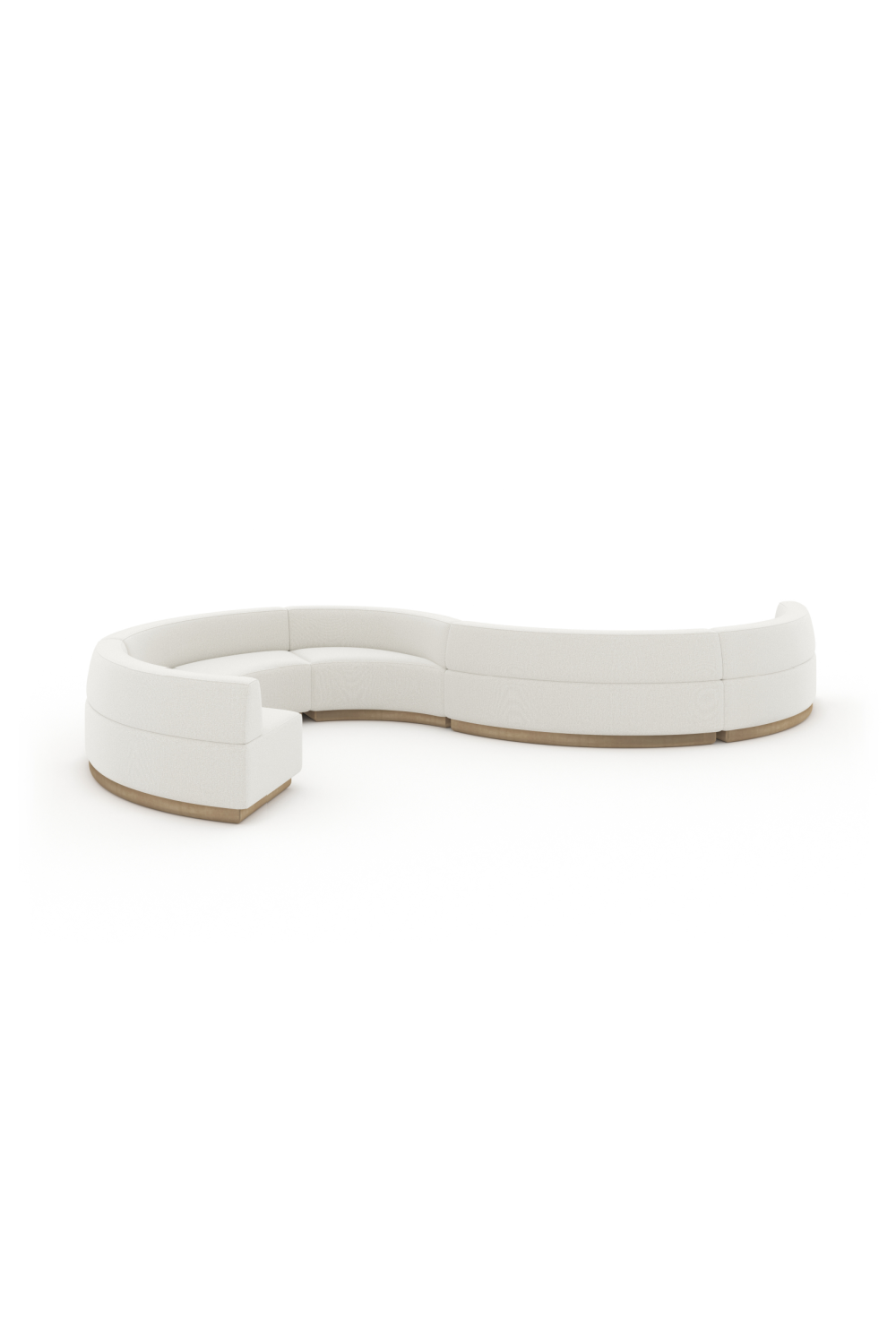 White Curved Armless Loveseat | Caracole Crescent | Oroa.com